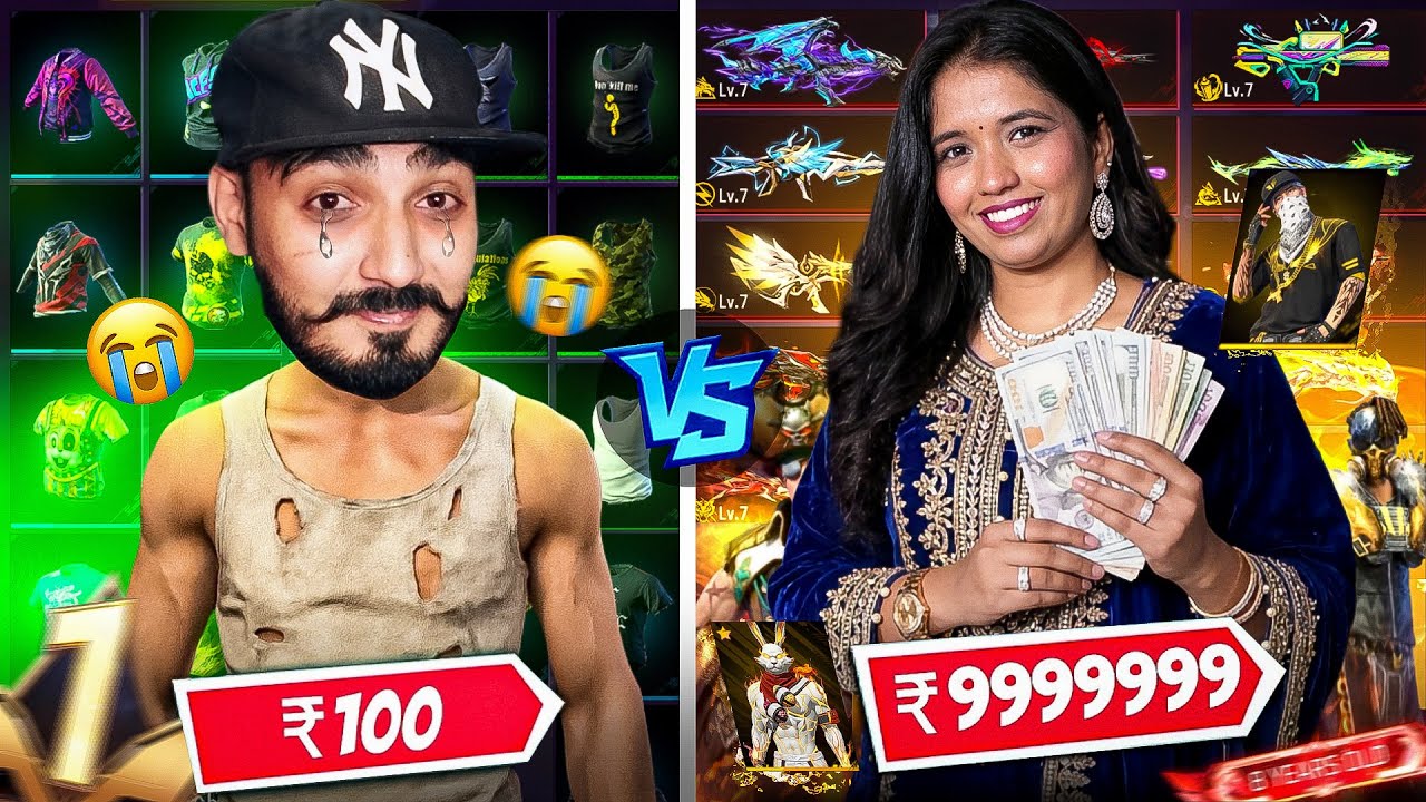 GARIBI VS AMIRI COLLECTION VERSUS IN FREE  FIRE