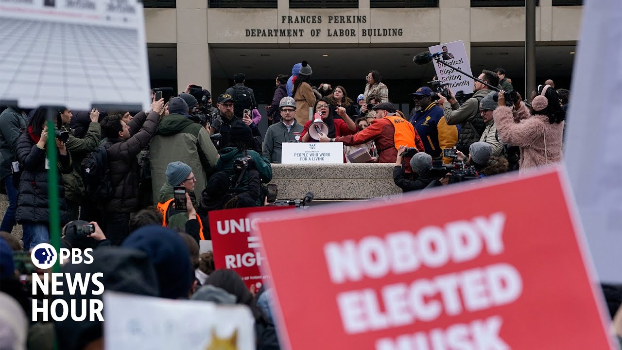 Protests erupt as Elon Musk moves to gut government agencies
