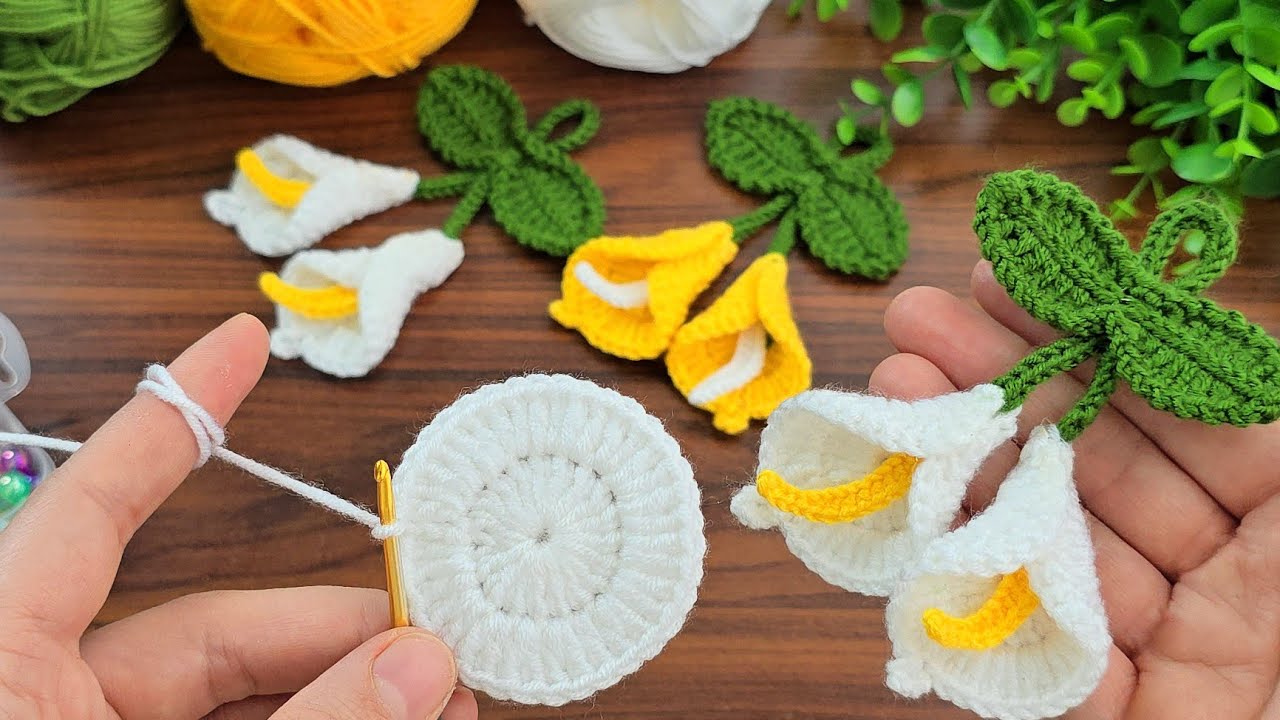 VERY NICE IDEA !😍How to Crochet Calla Lily Flowers ✿ Crochet Flower Keychain.