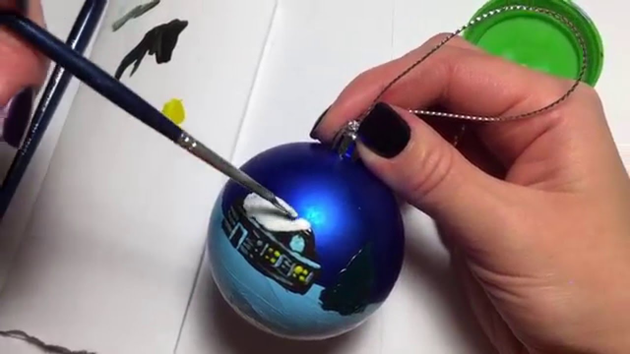 Мастер-класс по росписи новогоднего шара. DIY. Как красиво расписать новогодний шар.