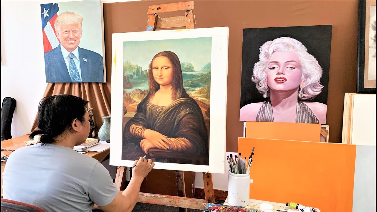 How to paint Mona Lisa - Realtime - Step by Step