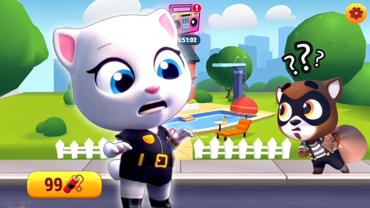 Talking Tom Gold Run Agent Angela Fight Bomb Boss. How to Unlock All Characters Full Screen