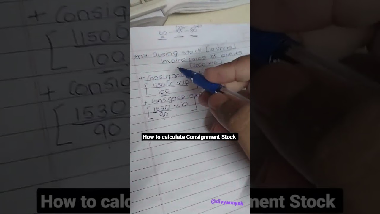 Consignment Stock Calculation #consignmentstock #divyanayak #basicaccounts