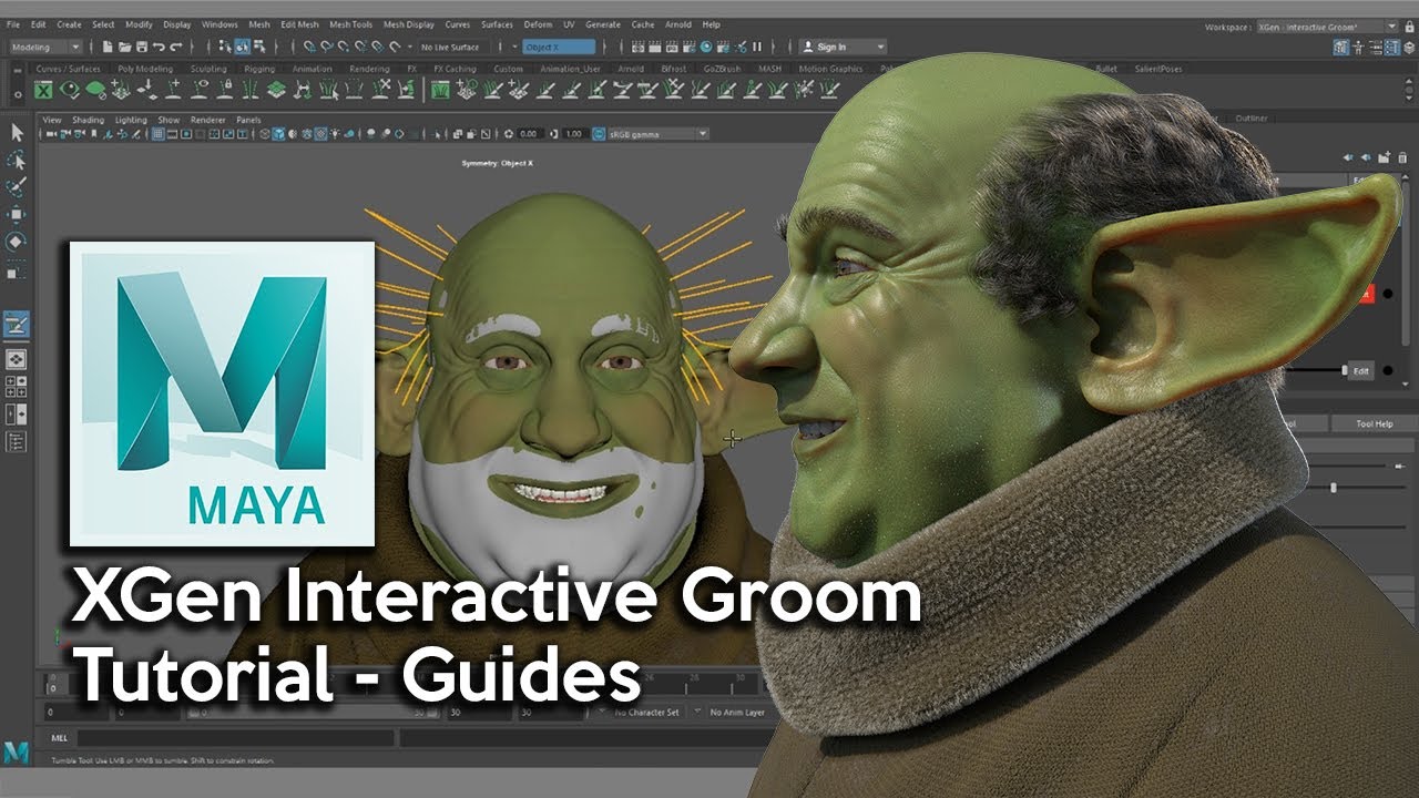 Интерактивный обучающий курс по созданию жениха в Maya XGen — пошаговые инструкции.