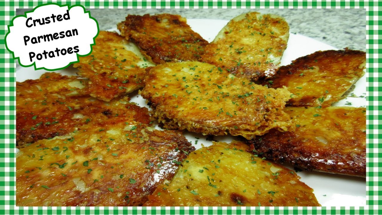 Roasted Garlic Parmesan Crusted Potato Halves ~ Baked Parmesan Potatoes Recipe
