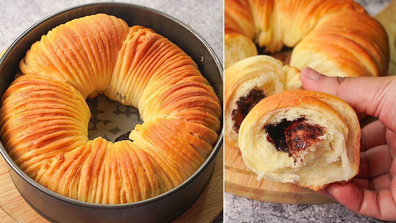 Wool Roll Bread With Chocolate Filling | Yummy