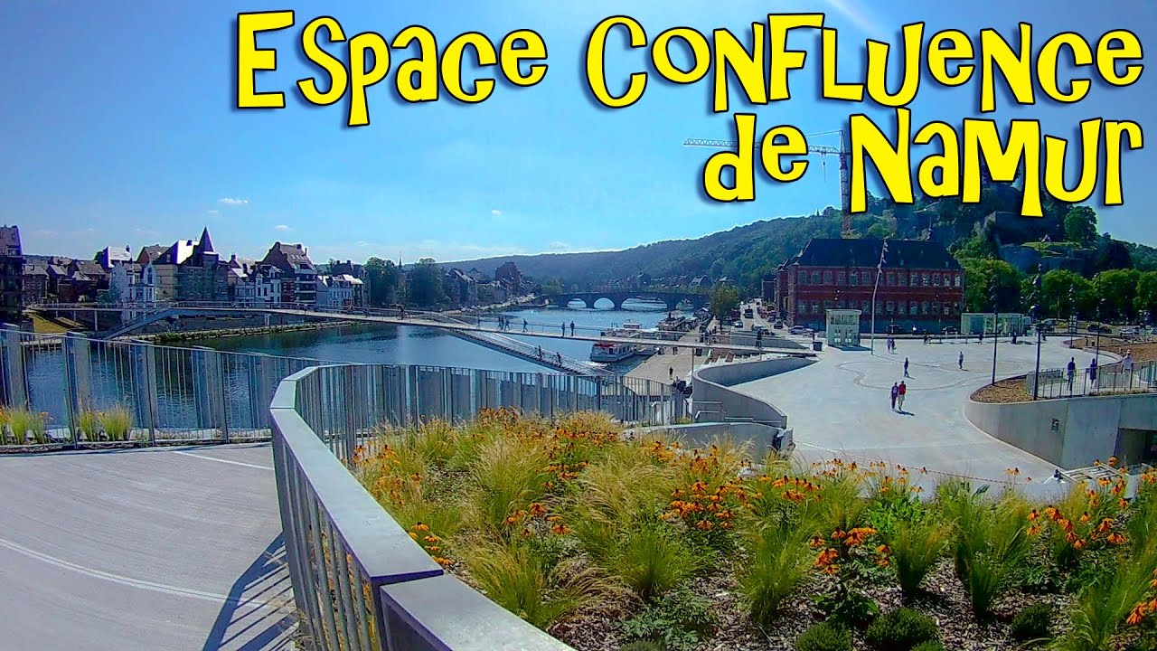 Ce cycliste fait un petit tour sympathique sur l'Espace Confluence de Namur.