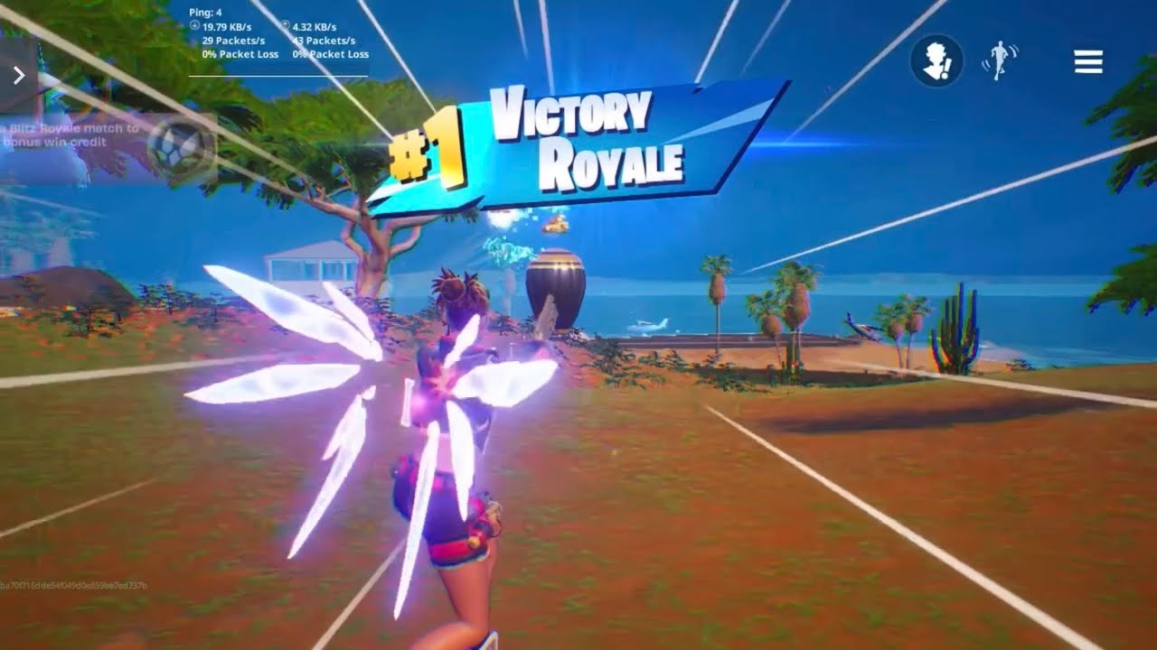 Playing Fortnite on mobile blitz with a victory royale