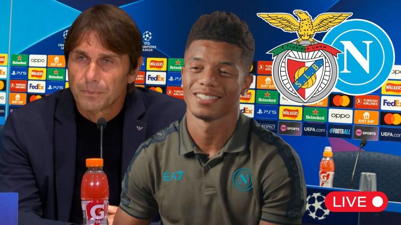 CONTE e NERES in conferenza stampa per Benfica-Napoli 🔴 LIVE da Lisbona