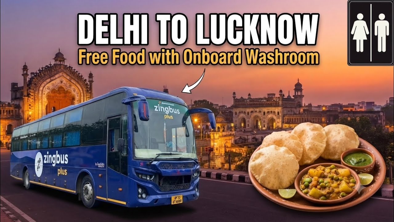 Zingbus Plus AC Sleeper Bus Review | Delhi To Lucknow Bharat Benz Bus Full Journey