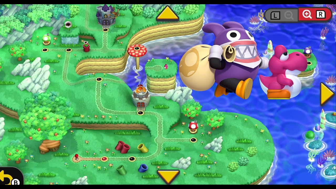 World 1 Acorn Plains 橡栗平原 - New Super Mario Bros U Deluxe Playing With Nabbit Balloon Baby Yoshi