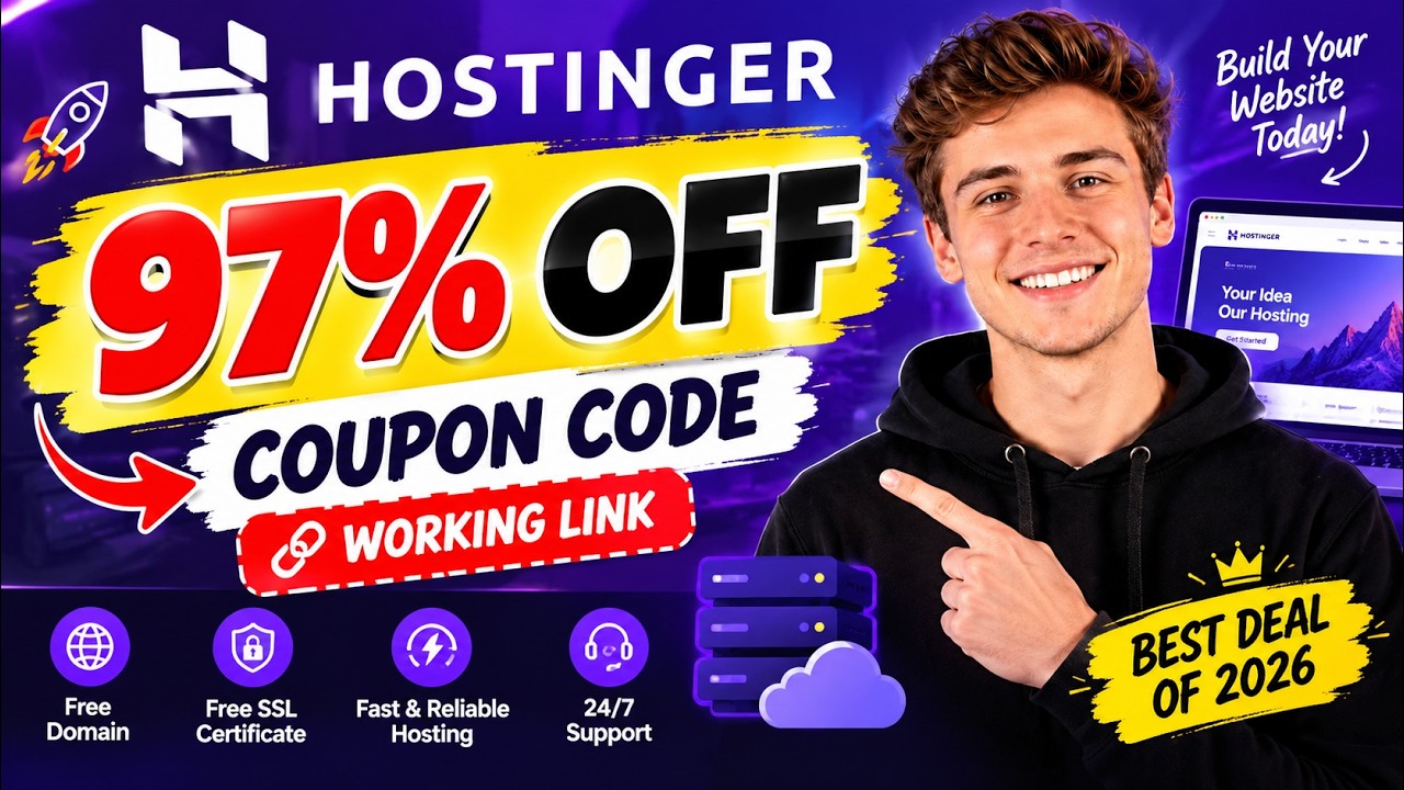 Hostinger Coupon Code 2026 🔥 Up to 97% OFF + Extra Discount (Working Link)