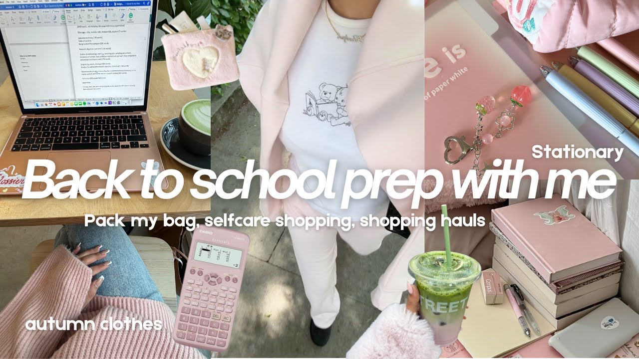 BACK TO SCHOOL PREP 2024!🖇️🎀 autumn clothes, school supplies, what's in my bag, self-care shopping