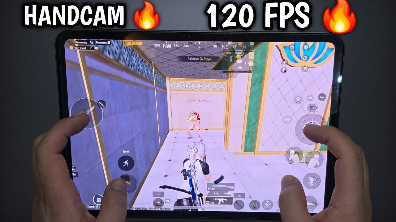 IPAD PRO M4 🤩 PUBG HANDCAM SMOOTH+120 FPS🔥 PUBG TEST/ GAMEPLAY/ BEST SENSITIVITY