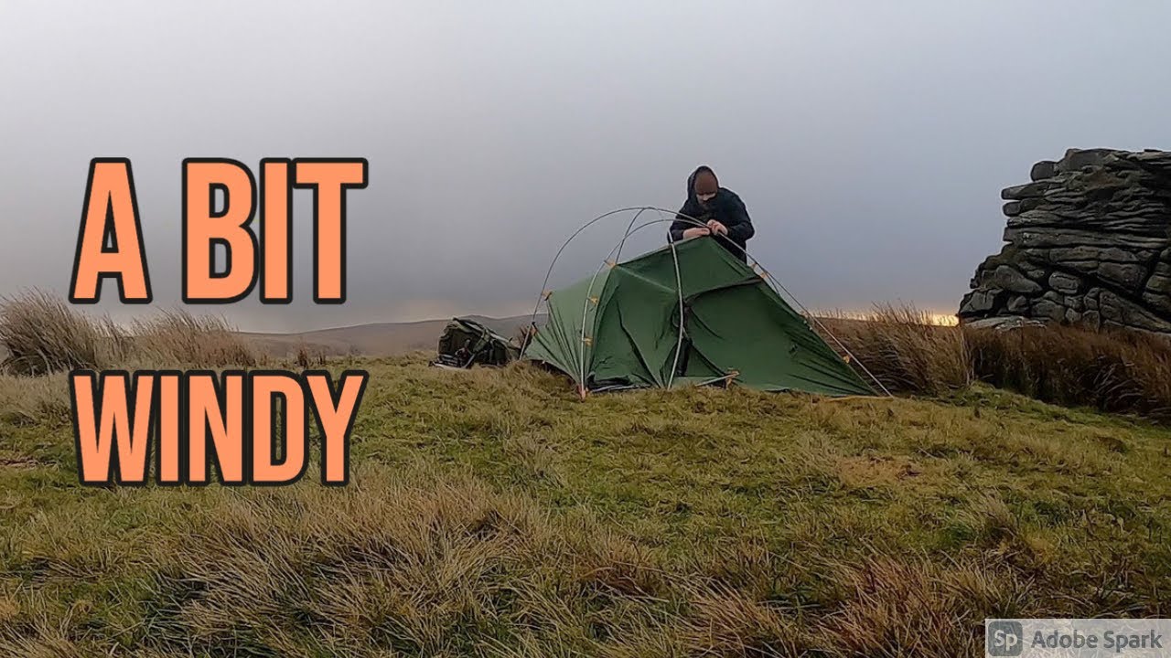 tent camping in wind and rain- wild camping uk- Dartmoor