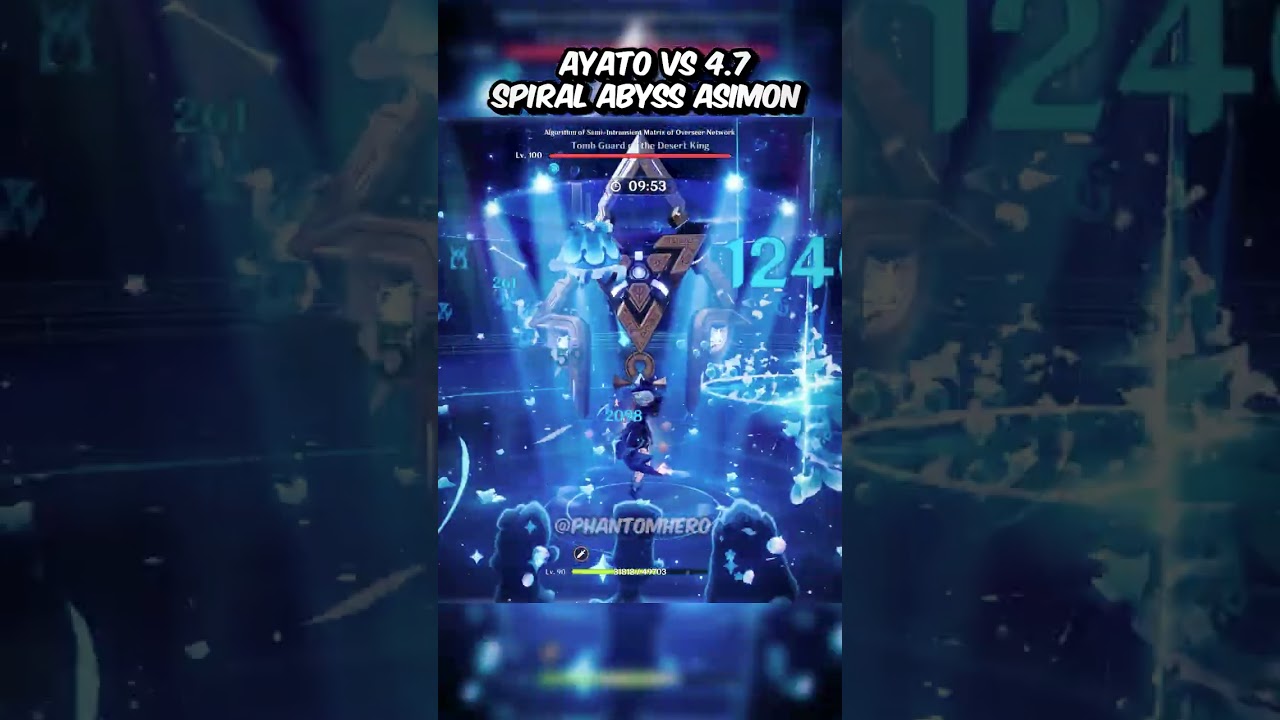 AYATO VS 4.7 SPIRAL ABYSS ASIMON #ayato #showcase #genshinimpact #原神 #shorts #genshin #genshinshorts
