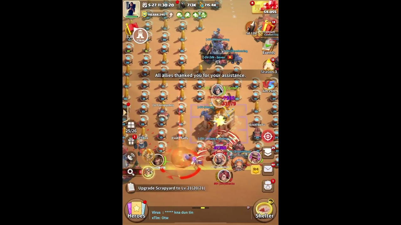 DARK WAR SURVIVAL SAND CLASH  5/27/2025 OV[S82] VS Z00[S84] DEF POV