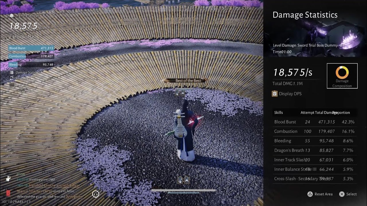 Strategic Sword/HQ Spear 18.5k dps 1min  test LVL 81 