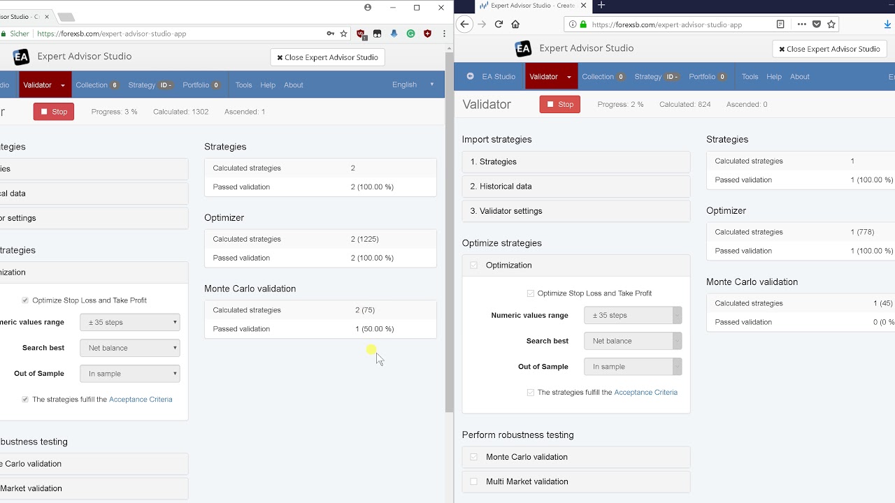 Forexsb.com Expert Advisor Studio Performance Test: Chrome vs Firefox