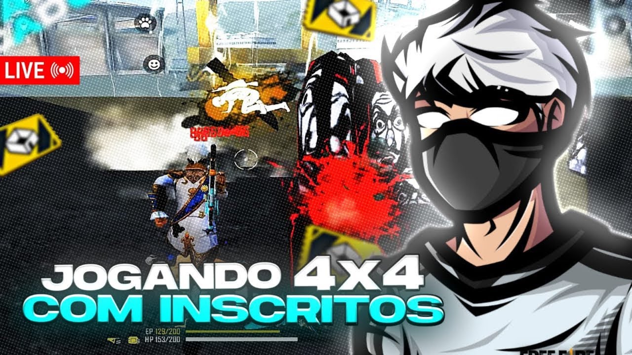 🔥 LIVE FF 🔥  FREE FIRE AO VIVO 4X4 INSCRITOS ( APOSTADO)  🔥 JOGANDO COM INSCRITO 🔥