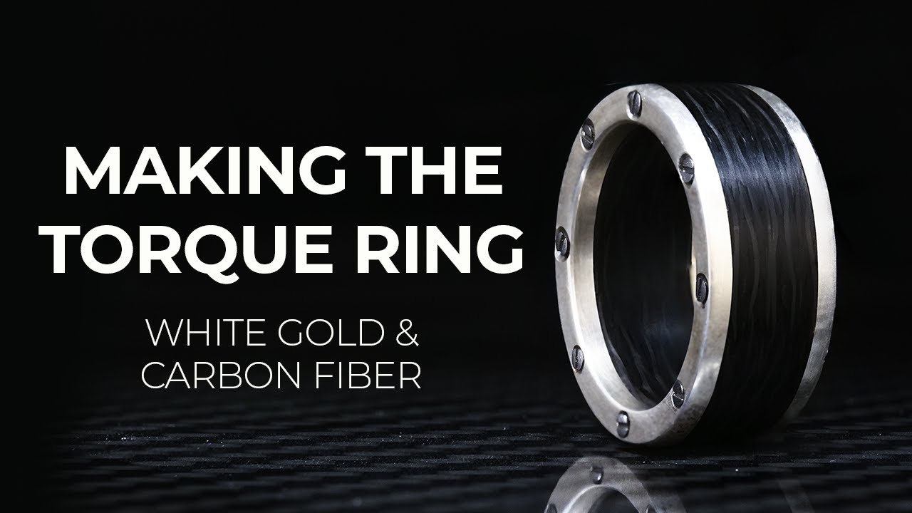 Изготовление обручального кольца Torque Ring (обручальное кольцо из углеродного волокна и белого ...