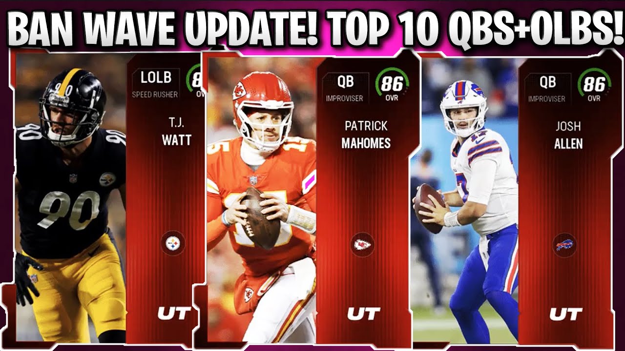 MADDEN 24 BAN WAVE UPDATE! TOP 10 CORE ELITE QBS AND OUTSIDE LINEBACKERS!