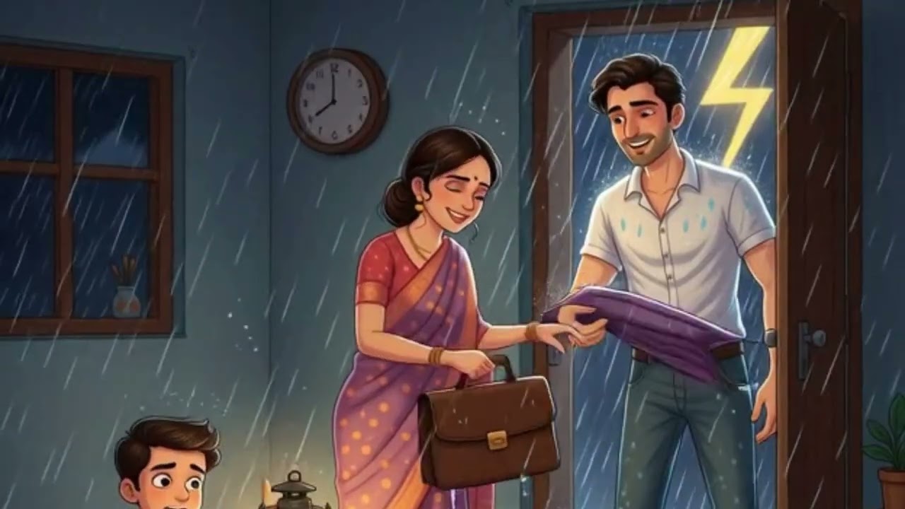 🌙👻 The Night Daddy Saw a “Ghost” 😳🌧️ #kid #kidsstories #funny #stories #comedy #gosht #family