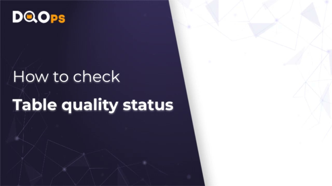 How to check the data quality status of a table using DQOps