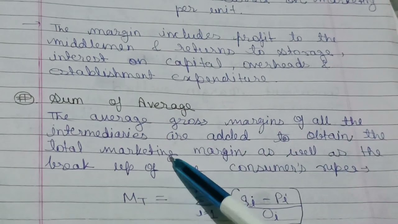 Marketing Cost||Market Margin: concept,methods of estimation||