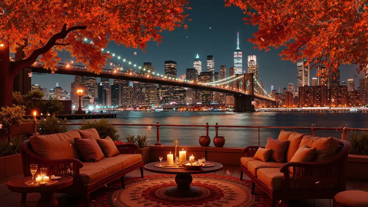 Golden Autumn Nights in New York ✨ Relaxing Jazz Music for Cozy Evenings Under the City Lights