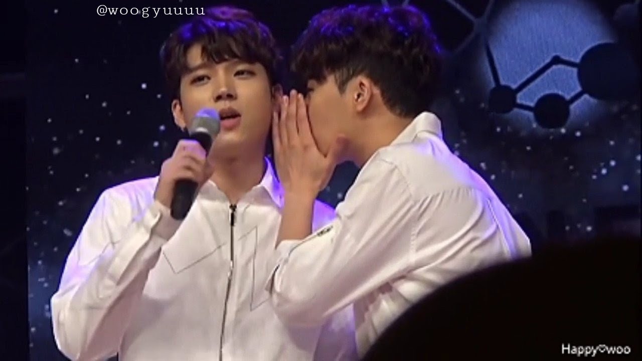 [3] Woogyu moments: We're standing facing each other .