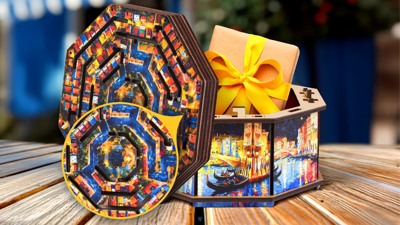 Hide your present inside a puzzle - Art Secret Maze Box Puzzle Box