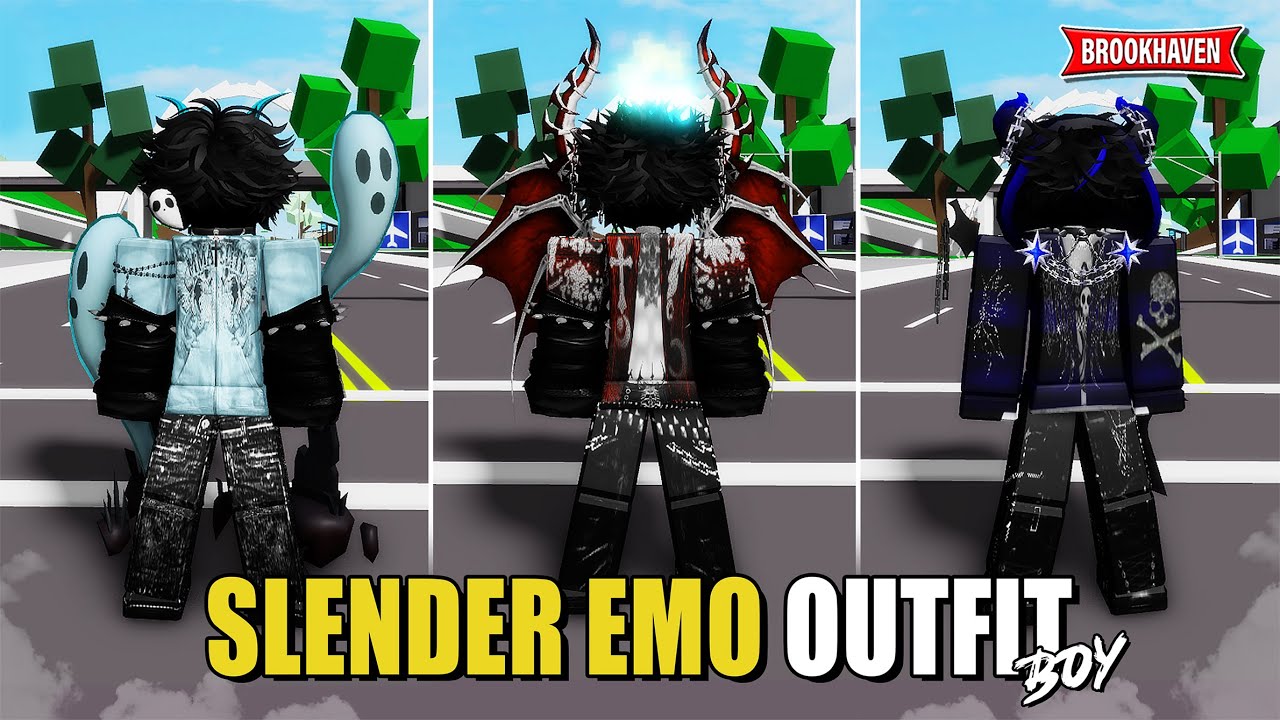 OUTFIT SLENDER EMO For Boy Di Brookhaven ID/CODES - Roblox Part 13