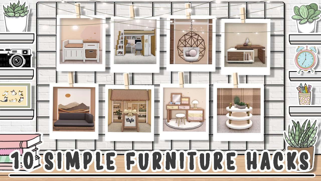 Bloxburg : 10 Simple Furniture Building Hacks | Part (1/2) | Series 19