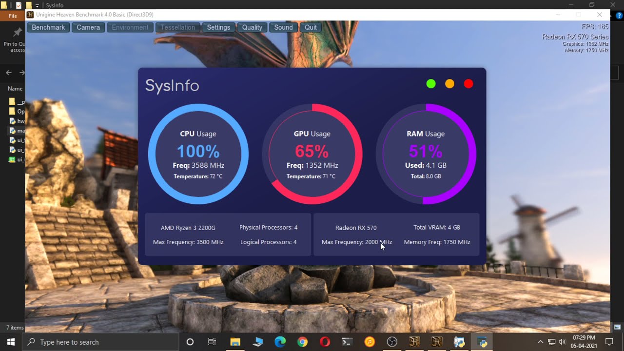 SysInfo : A System Hardware monitoring tool using PySide2 / Qt