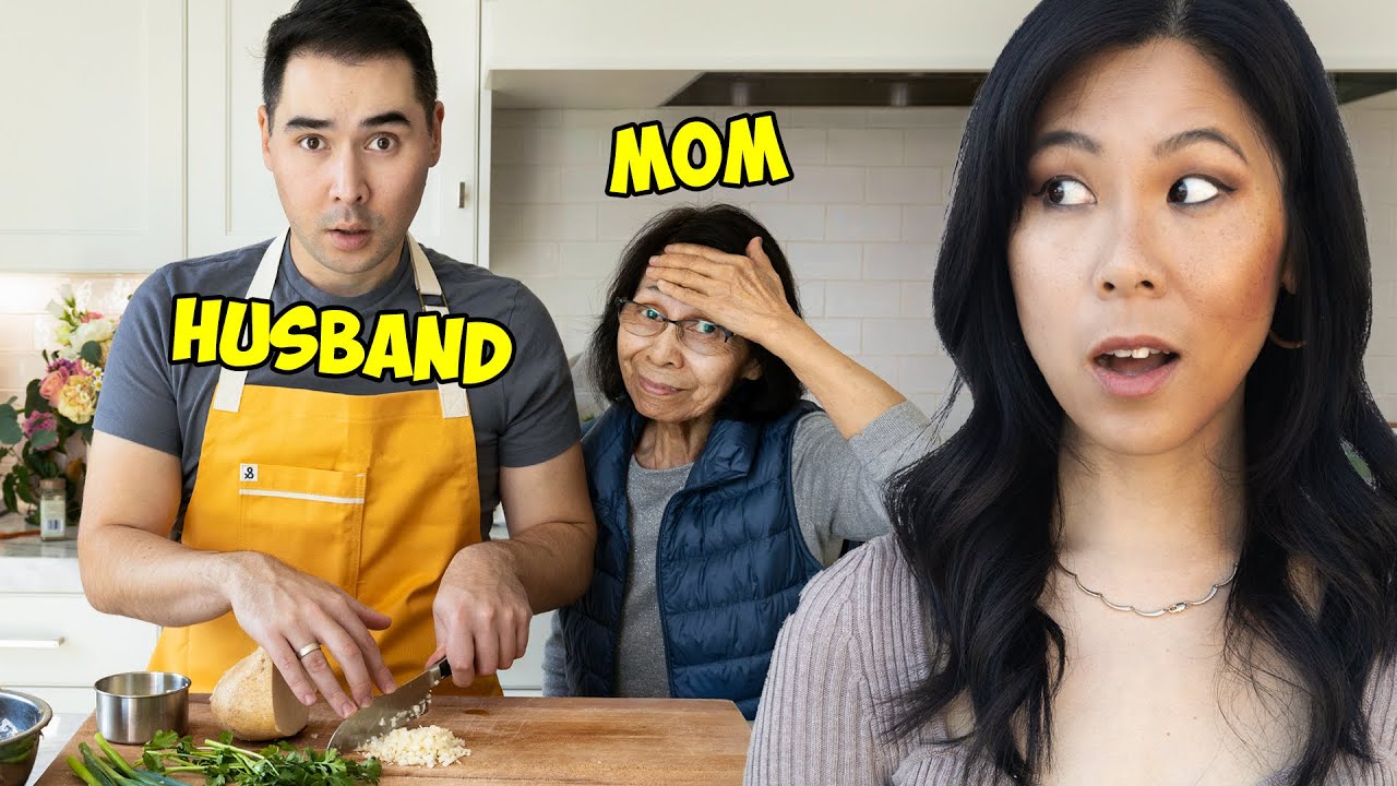 Asian Grandma Teaches Recipe to American Husband Speaking ONLY VIETNAMESE