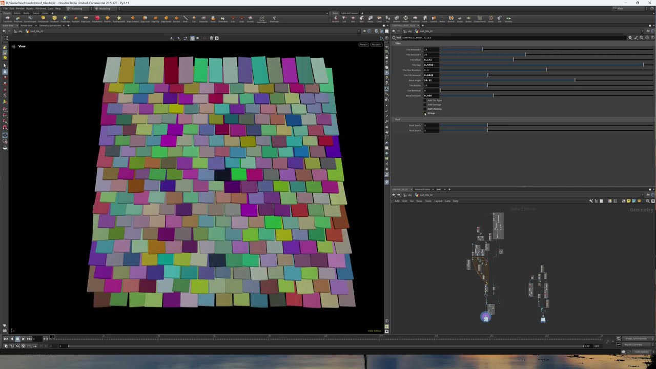 Shingle roof made in Houdini