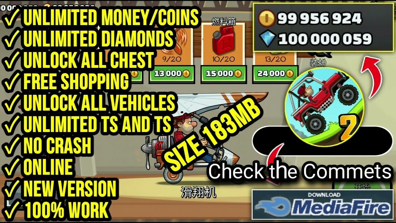 Download Hill Climb Racing 2 Mod Menu Apk 2025 - Free Shopping, Unlimited Money, Unlock All Cars