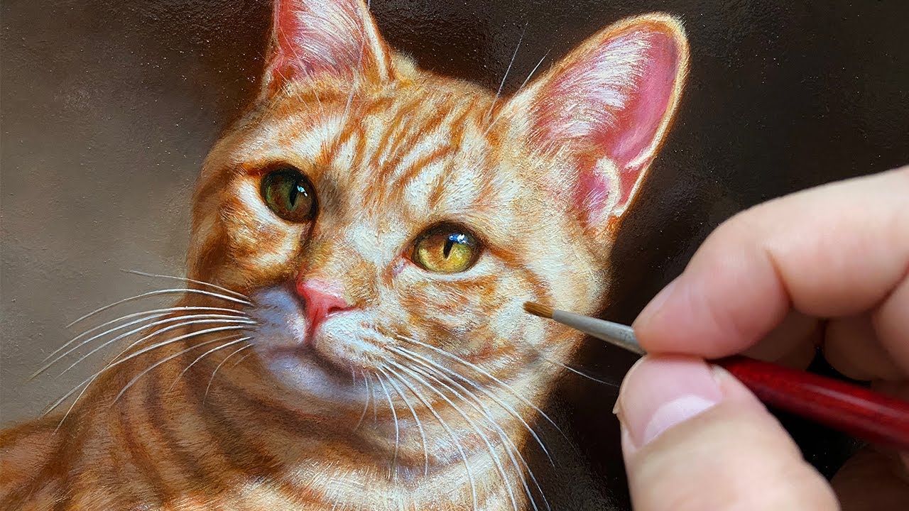 油絵で猫を写実的に描く タイムラプス動画 「大地」 / Painting a Realistic Cat in Oil | Time-lapse