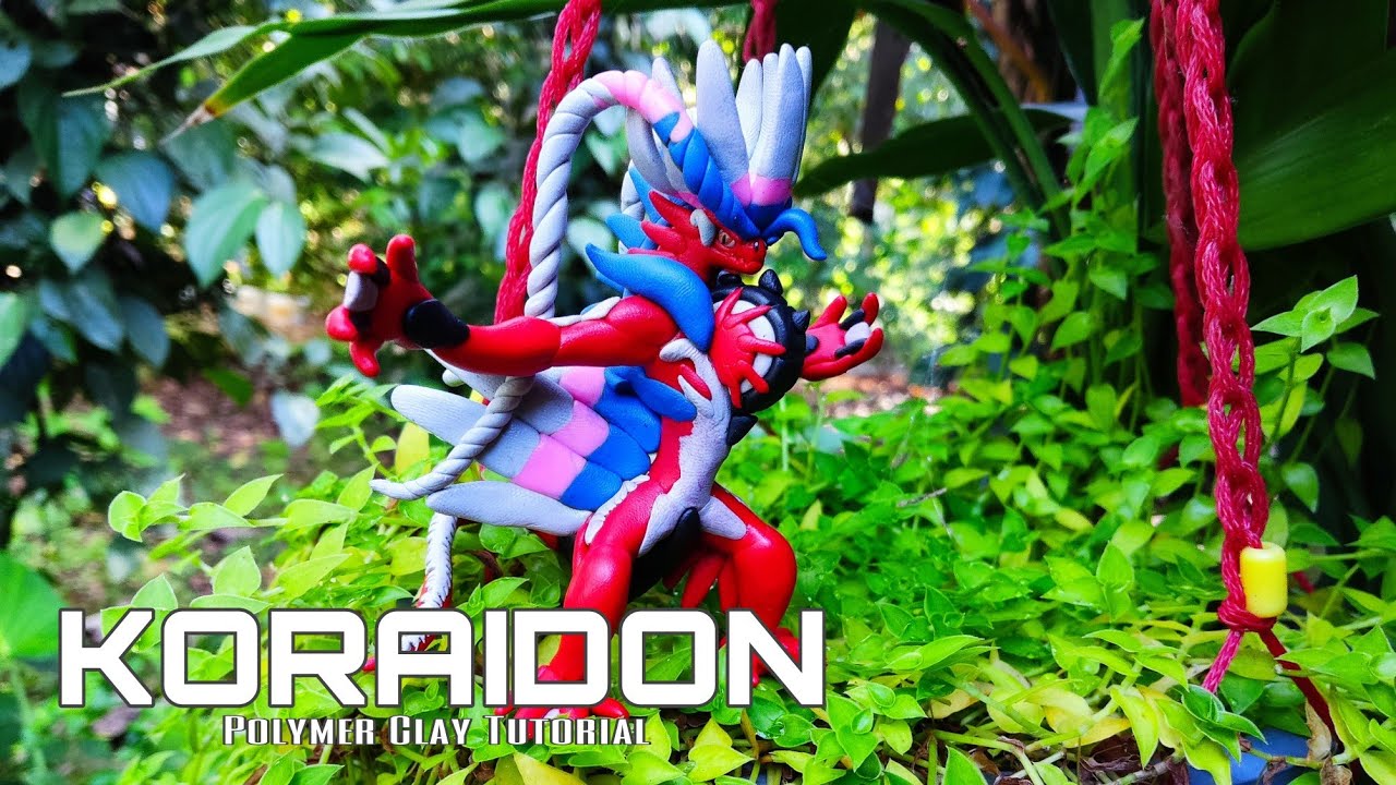 Pokemon Koraidon sculpting with clay