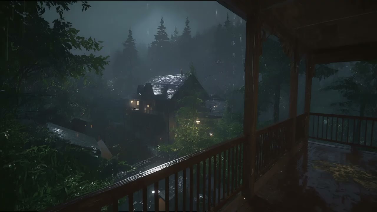 Rain Sounds at the Cozy Forest Cabin 🌧 | Fall Asleep Fast with Relaxing Night Ambience