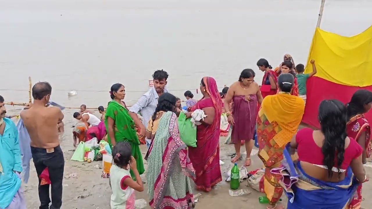 holly bathing at simariya ghat गंगा स्नान सिमरिया घाट का विहंगम दृश्य। #hollybathing