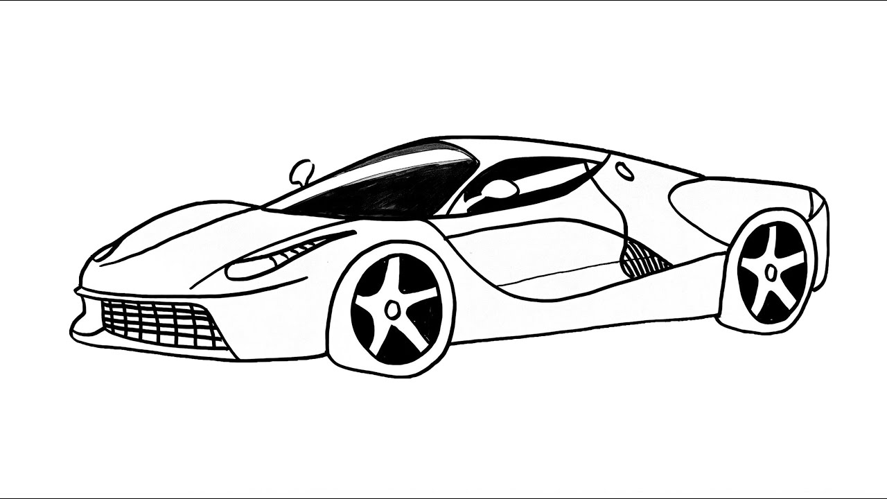How To Draw A Car Easy - How To Draw A Ferrari Step By Step - Kolay Ferrari Araba Çizimi [ 2023 ]