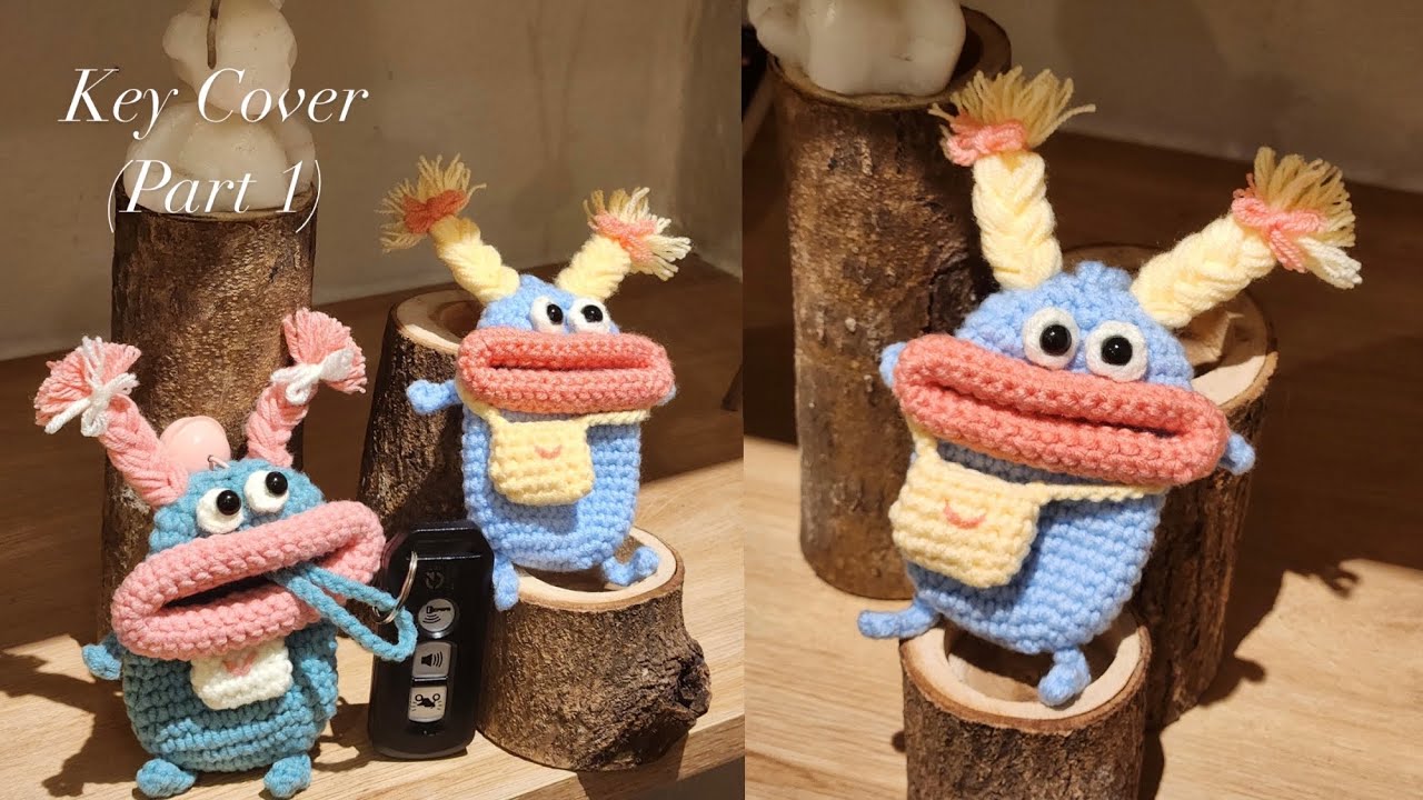 Crochet Cute Key Cover P1| Cách móc túi đựng chìa khoá cute P1| Cỏ crochet