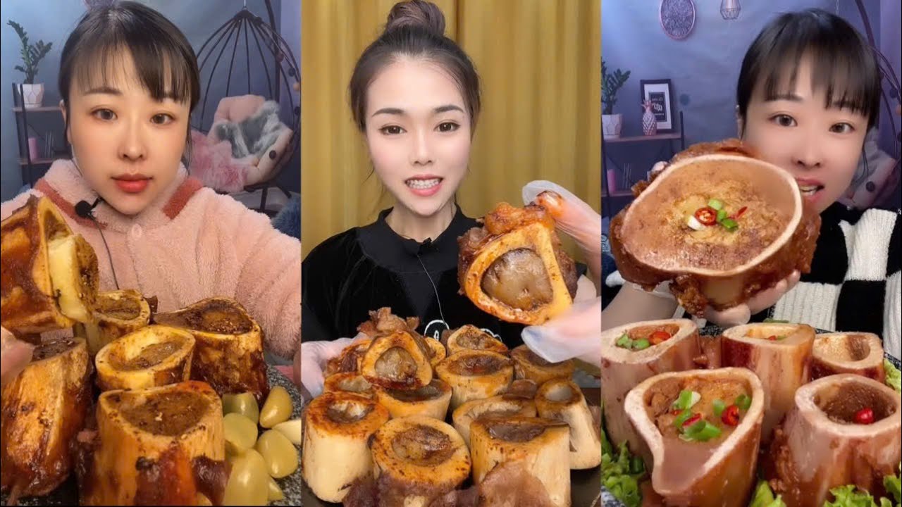 MUKBANG beef bone marrow ASMR  - The best of delicious Slime food #837