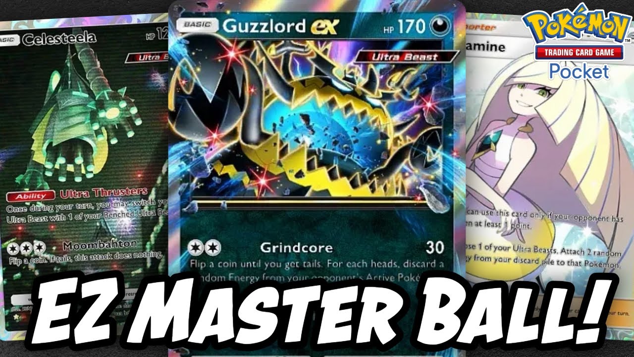 Guzzlord EX переносит меня на второй день Мастербола! (Pokemon TCG Pocket)