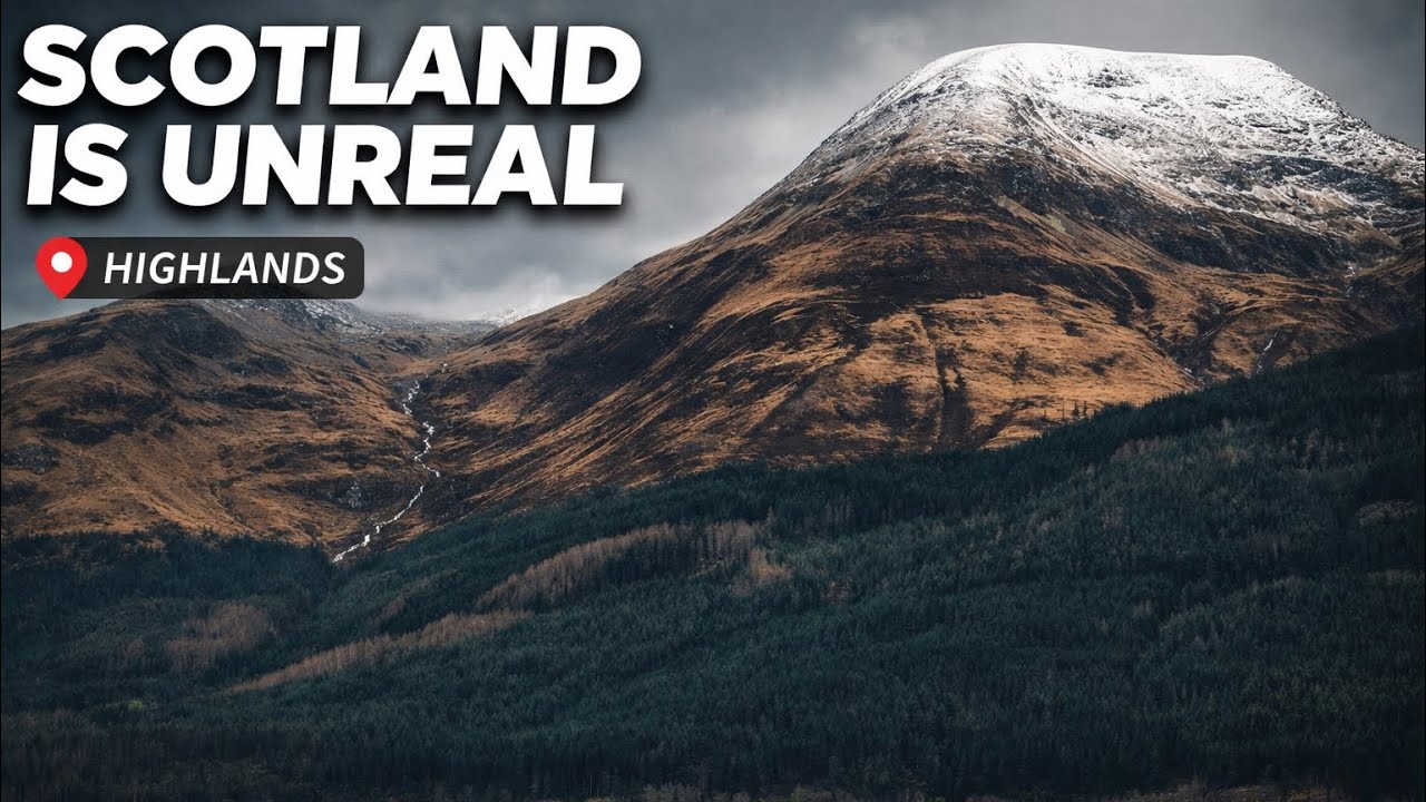 Scottish Highlands Mountain View | Scotland Loch and Snowy Peak Scenery