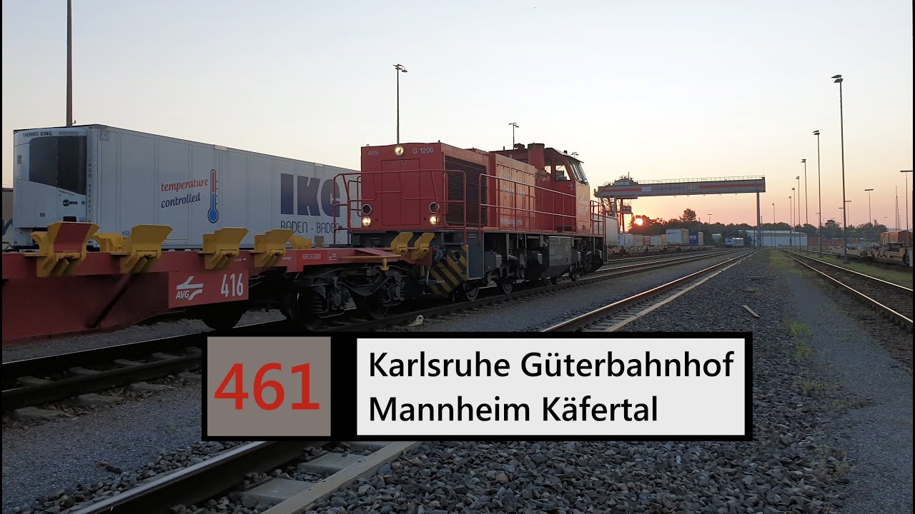 AVG Führerstandsmitfahrt Karlsruhe Gbf - Mannheim Käfertal