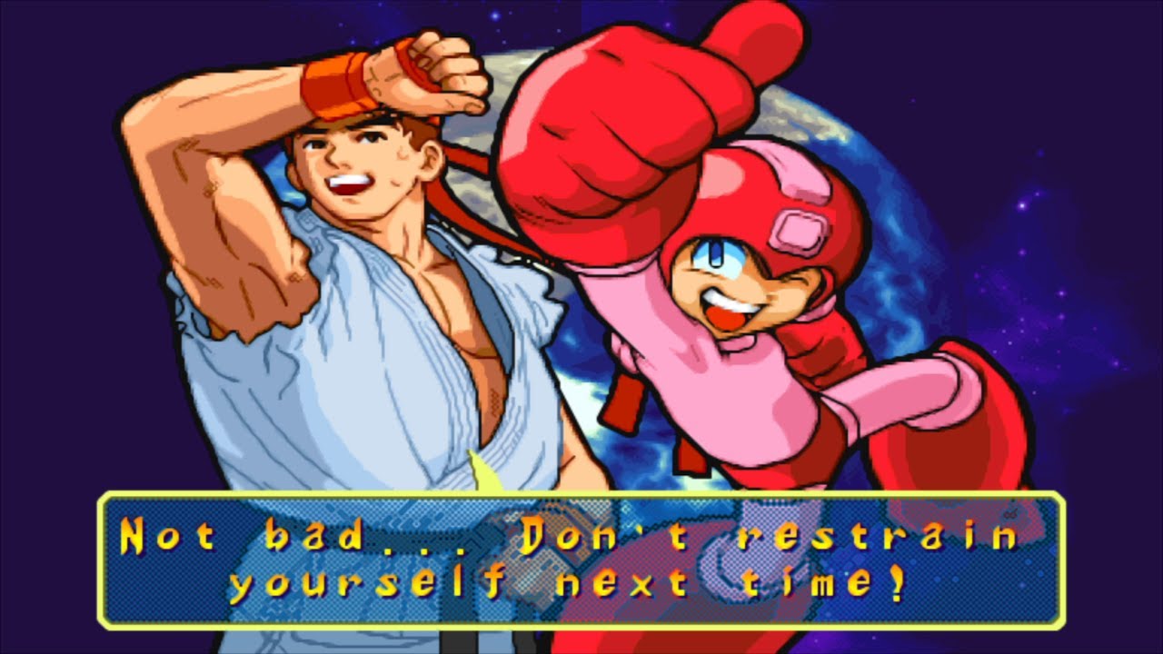 Marvel VS Capcom 1 — Рю/Мегамен — прохождение на самом высоком уровне сложности