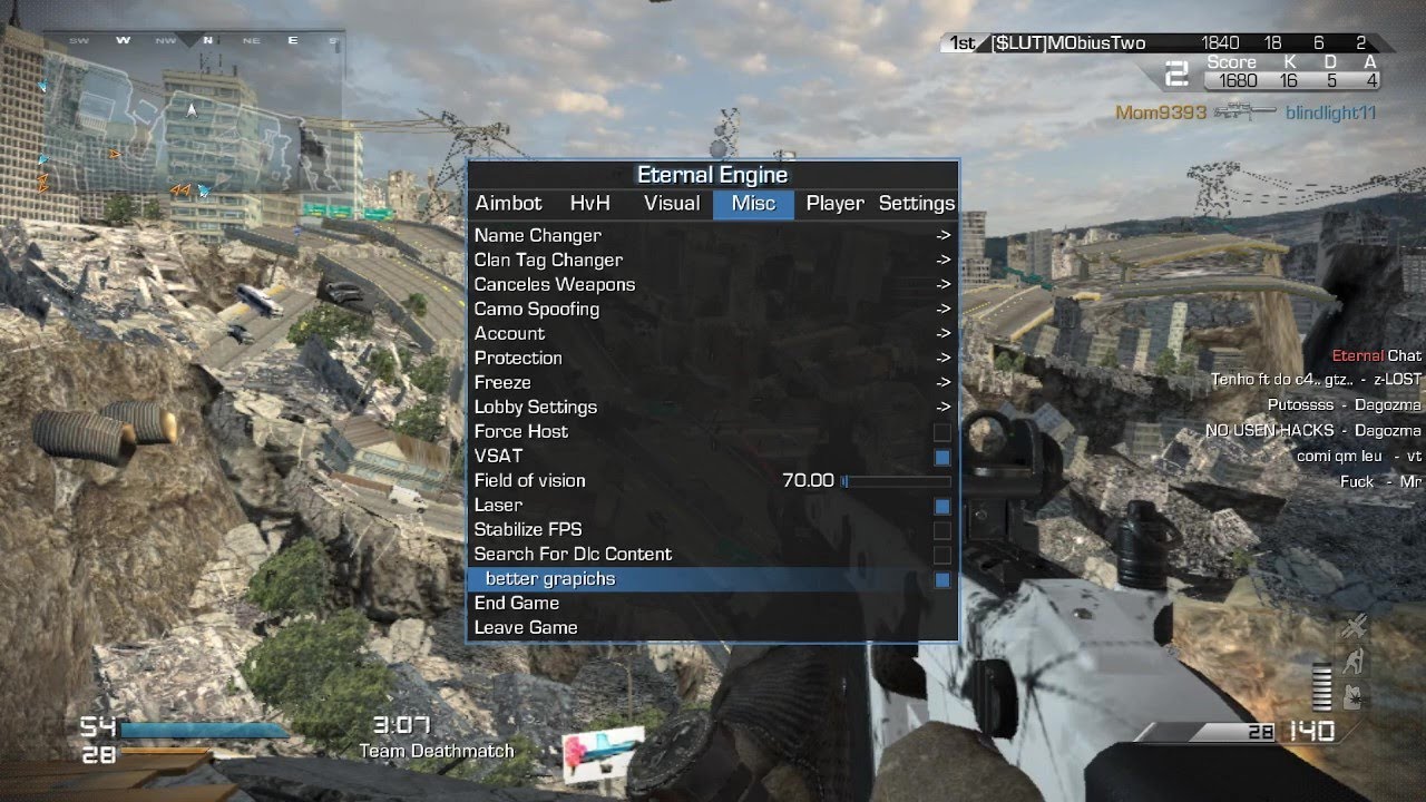 COD ghost PS3 - Eternal mod menu Dex/Hen/Cex jailbreak 2024